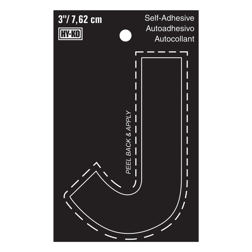 3IN BLACK VINYL LTR J