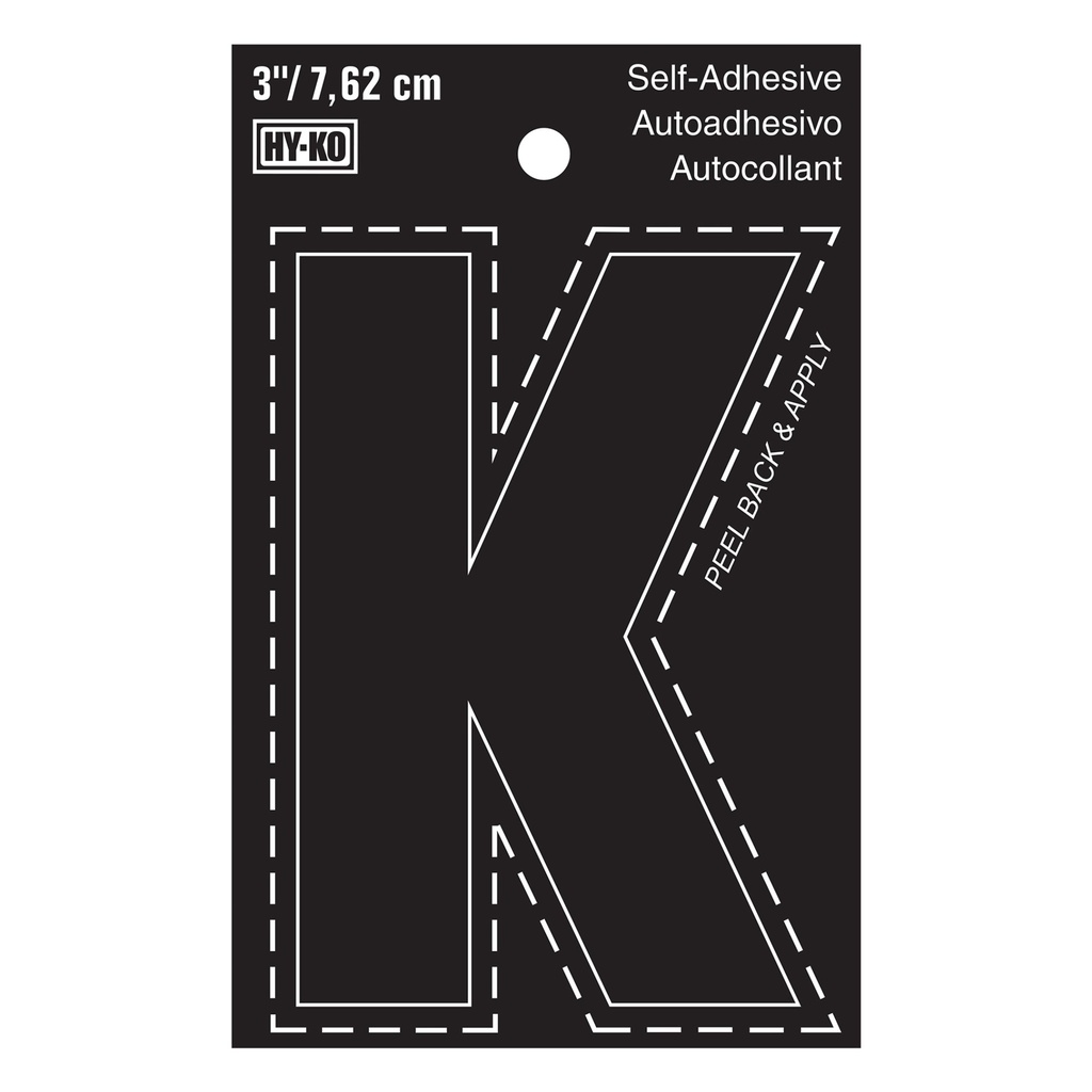 3IN BLACK VINYL LTR K