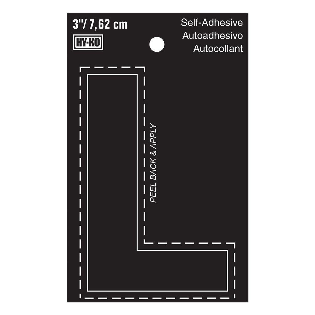 3IN BLACK VINYL LTR L