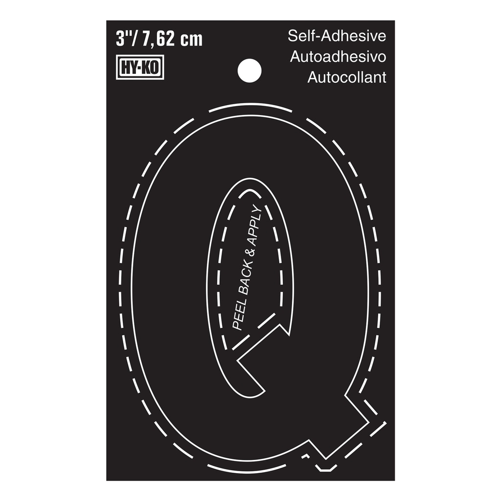 3IN BLACK VINYL LTR Q