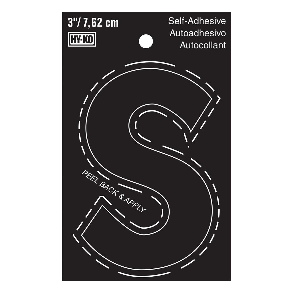 3IN BLACK VINYL LTR S