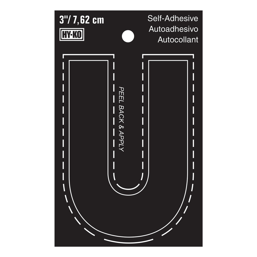 [MFA30431] 3IN BLACK VINYL LTR U