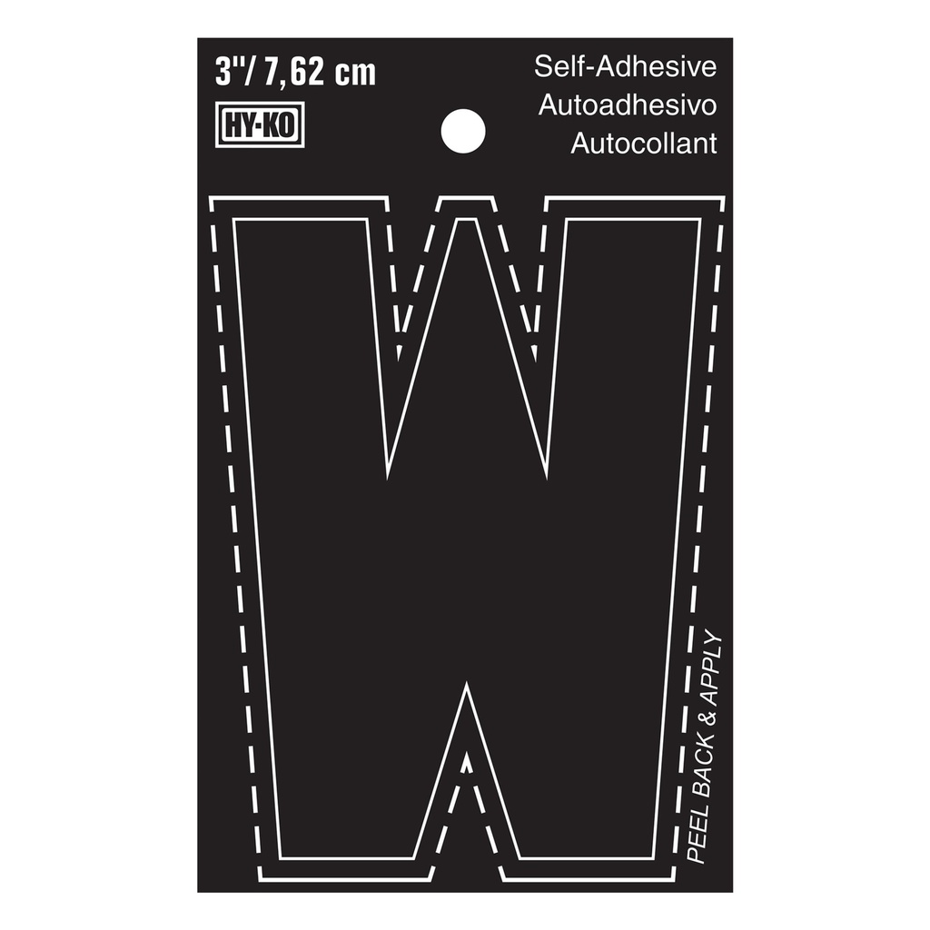 3IN BLACK VINYL LTR W