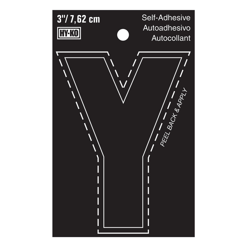 3IN BLACK VINYL LTR Y