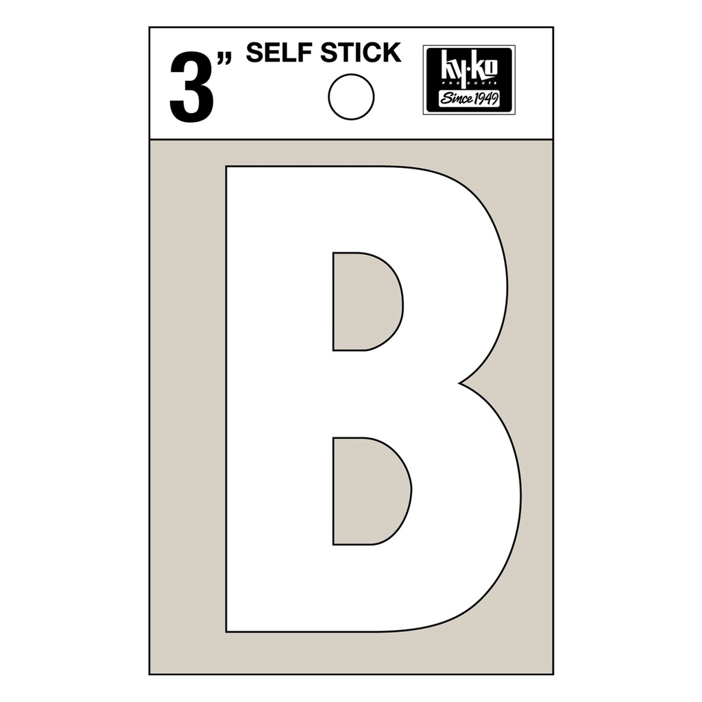 3IN WHITE VINYL LTR B