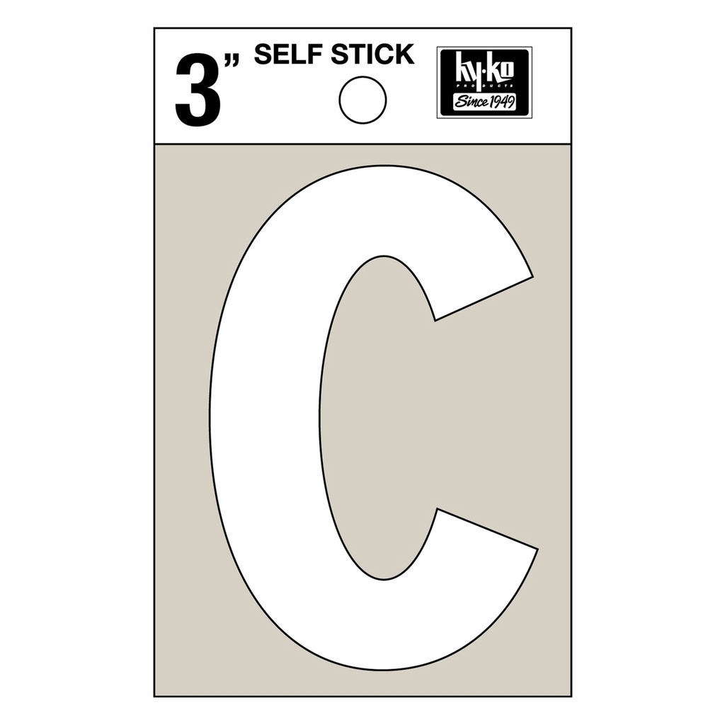 3IN WHITE VINYL LTR C