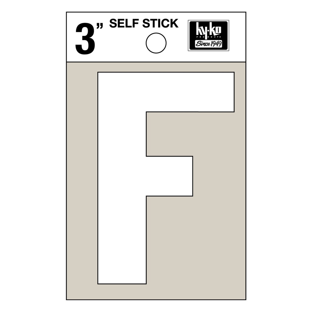 3IN WHITE VINYL LTR F