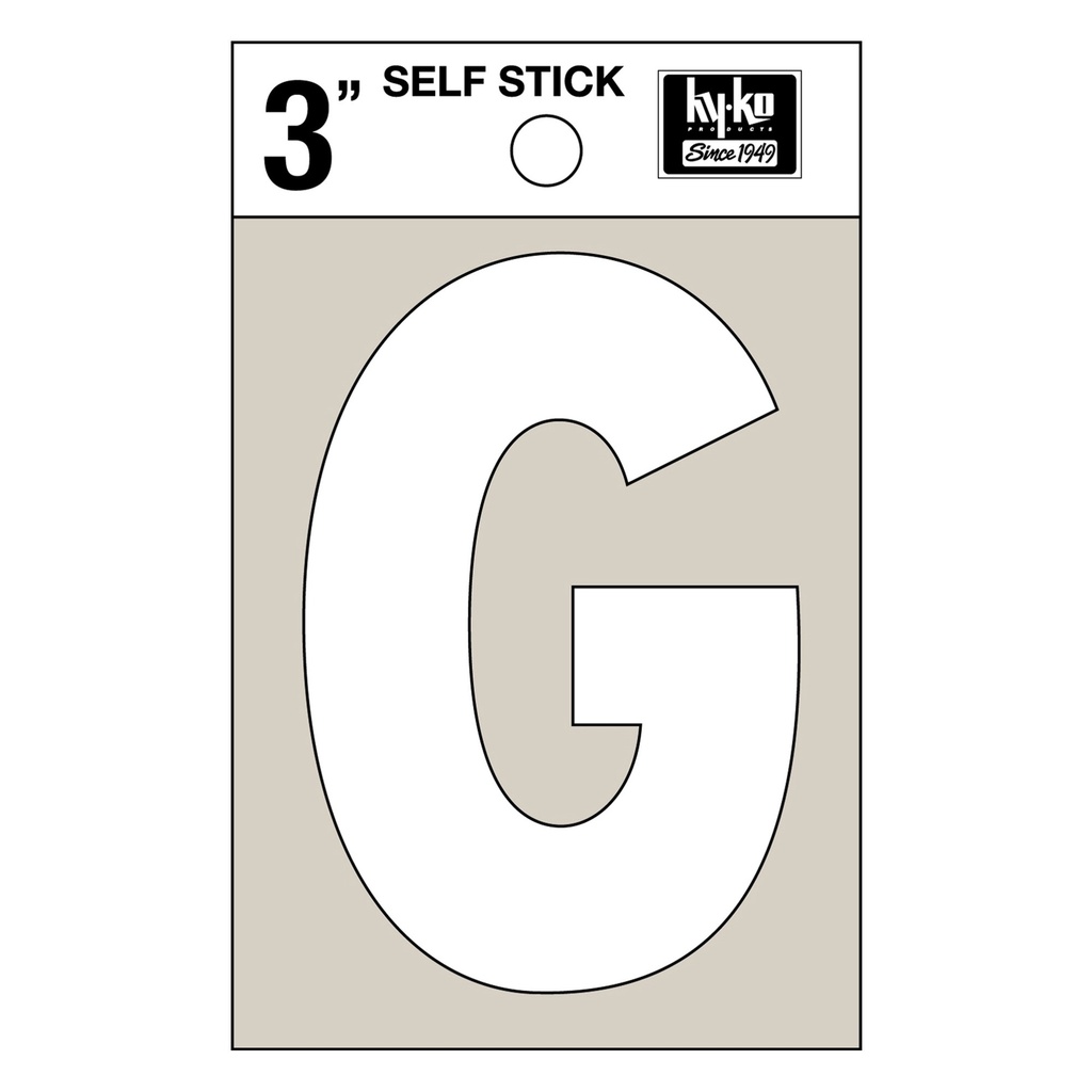 3IN WHITE VINYL LTR G