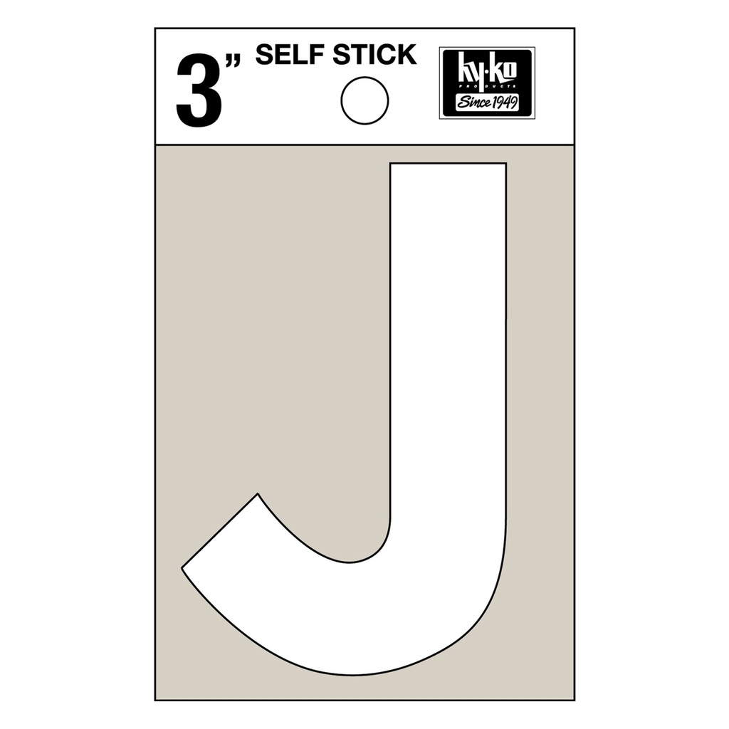 [MFA30520] 3IN WHITE VINYL LTR J