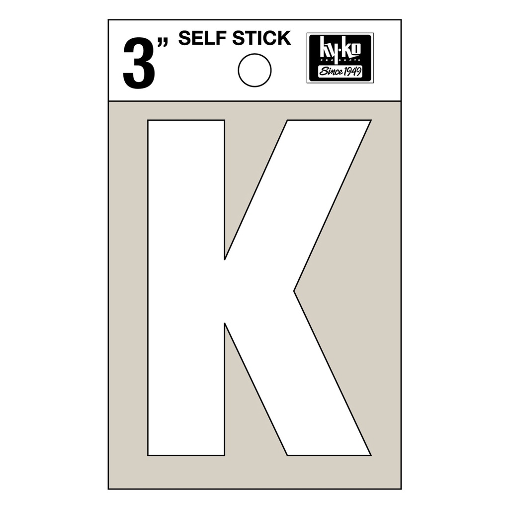 3IN WHITE VINYL LTR K