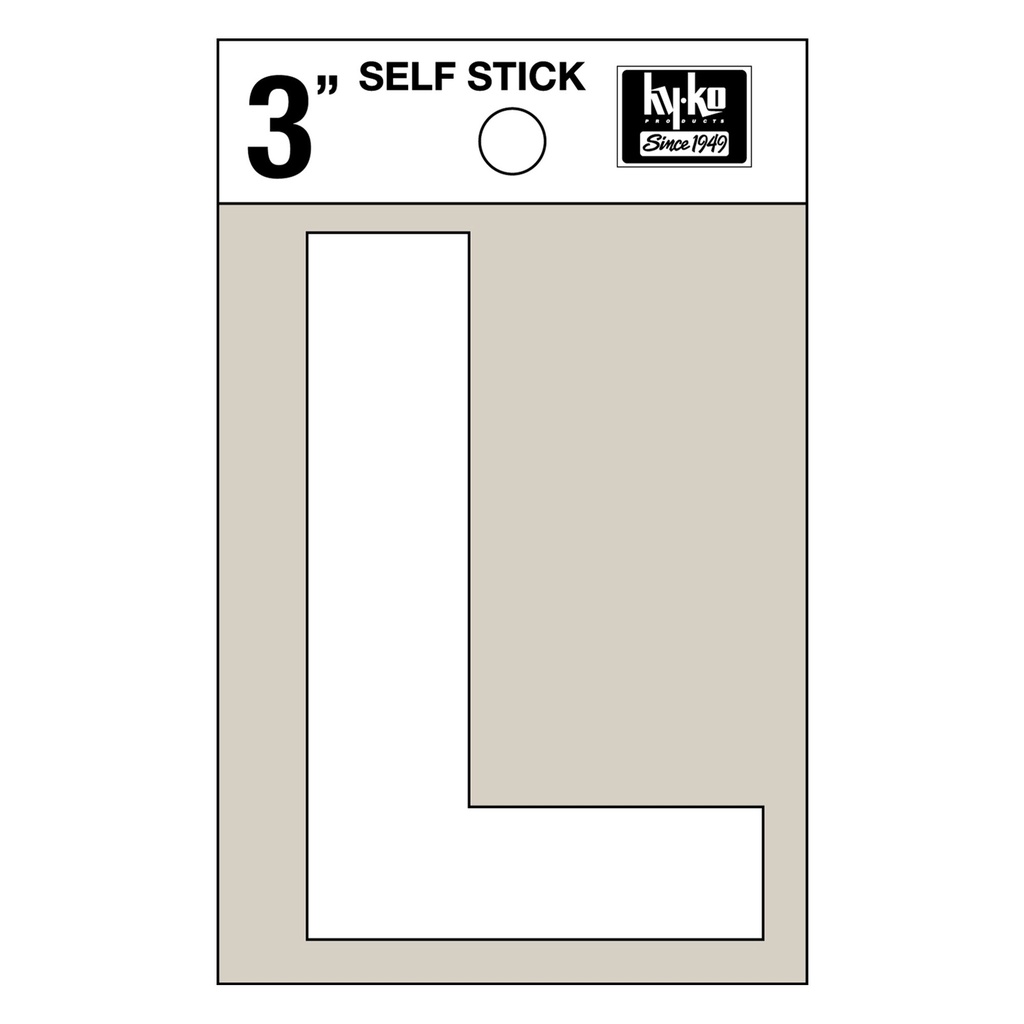 3IN WHITE VINYL LTR L