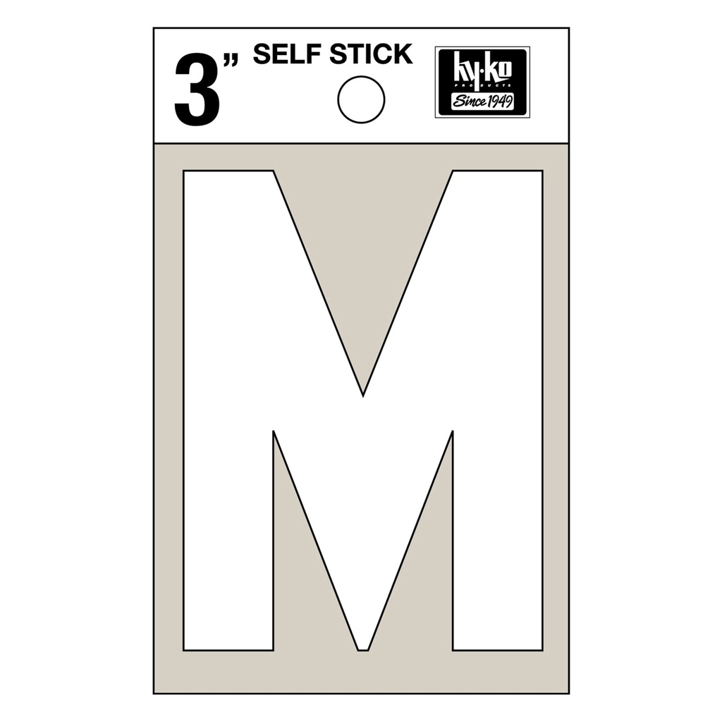 3IN WHITE VINYL LTR M