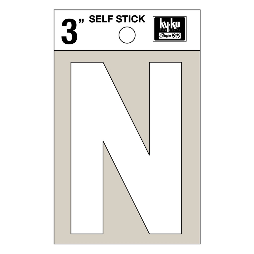 3IN WHITE VINYL LTR N