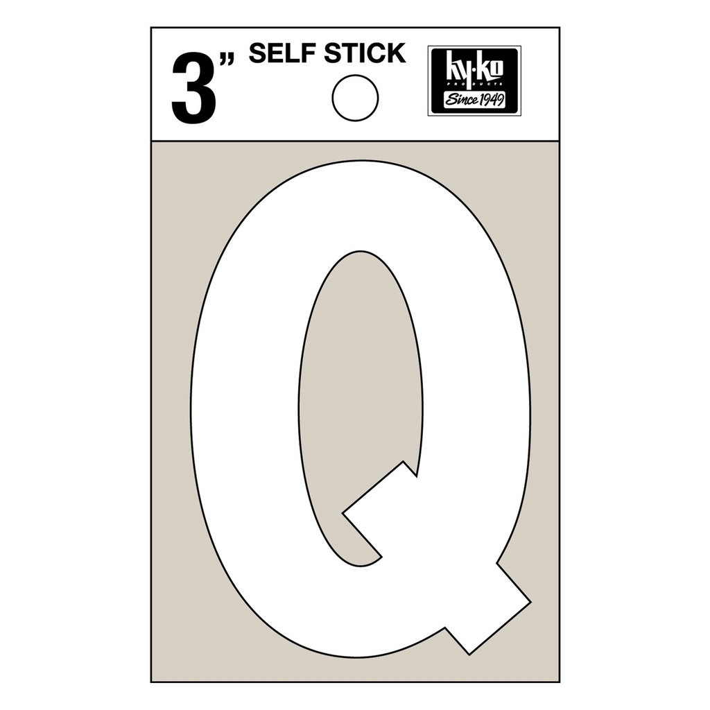 3IN WHITE VINYL LTR Q