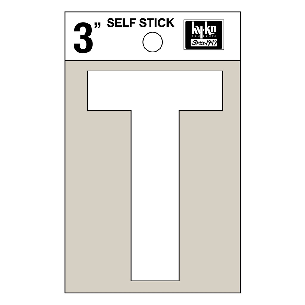 3IN WHITE VINYL LTR T