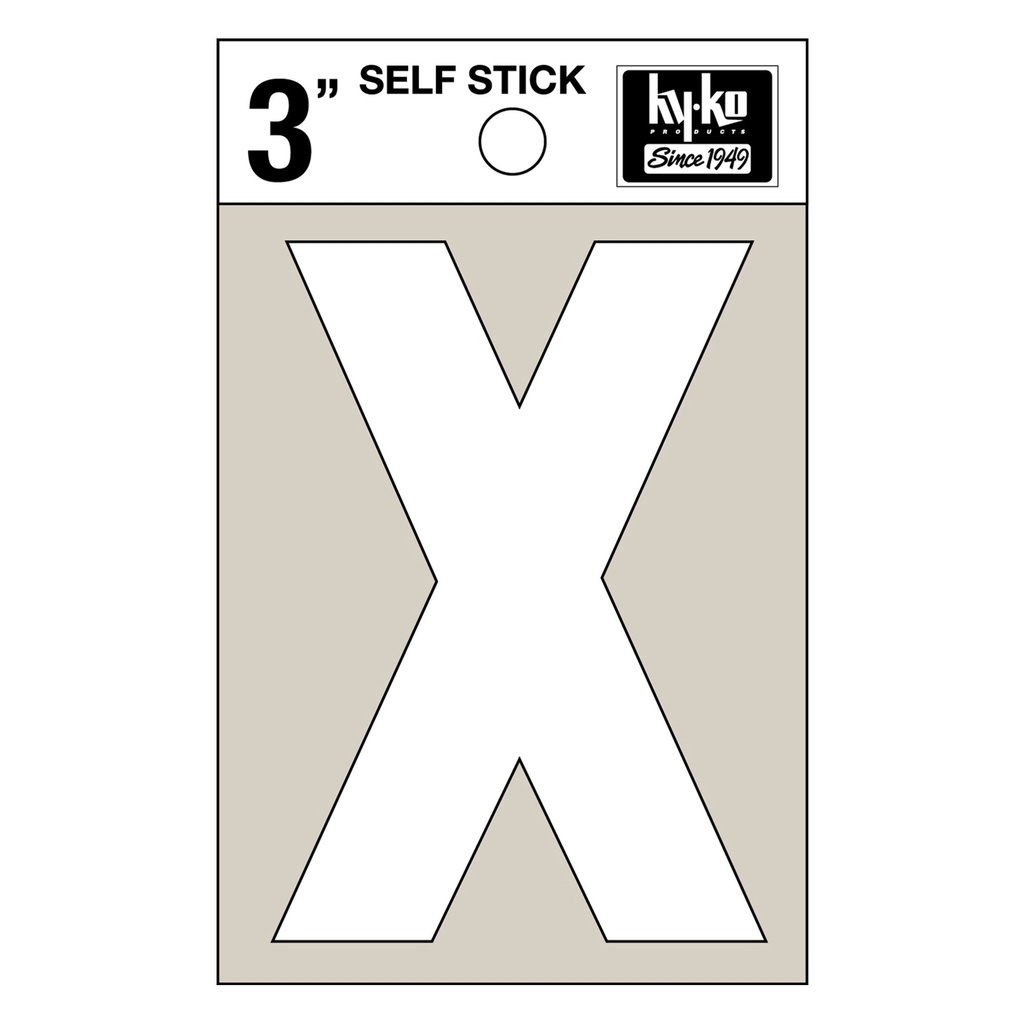 3IN WHITE VINYL LTR X