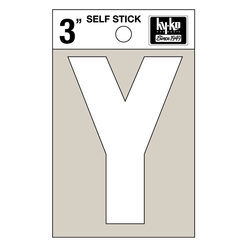 3IN WHITE VINYL LTR Y