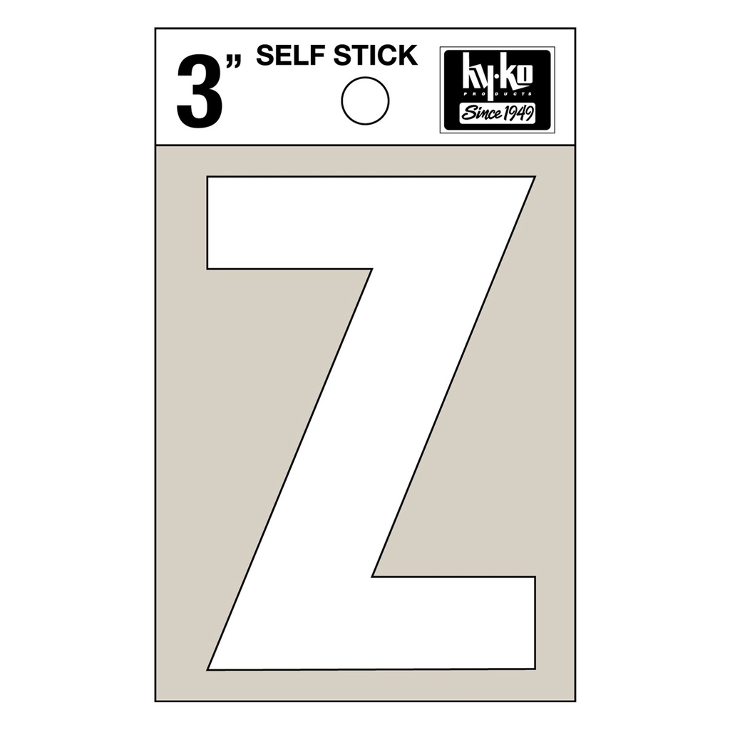 3IN WHITE VINYL LTR Z