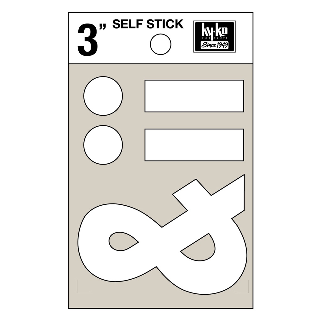 3IN WHITE VINYL SYMBOLS