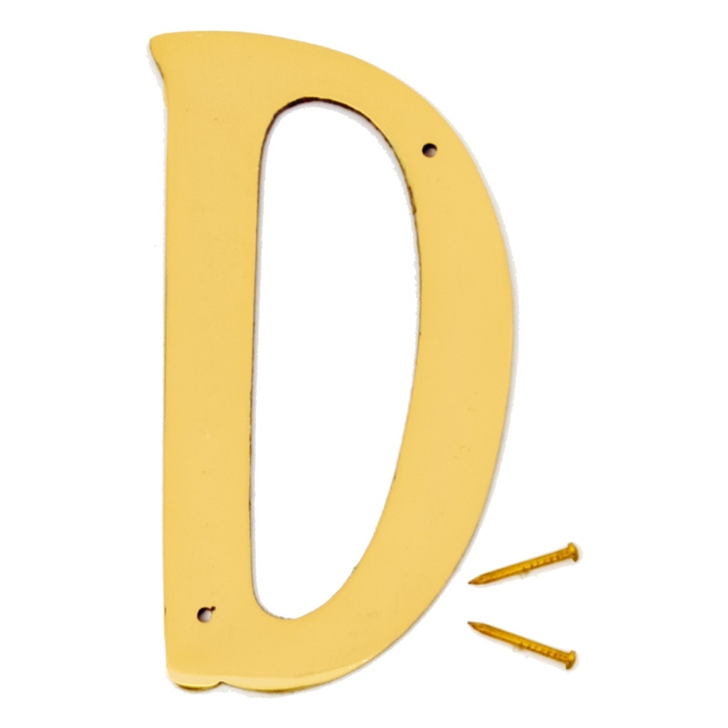 4IN DECORATIVE BRASS LTR D