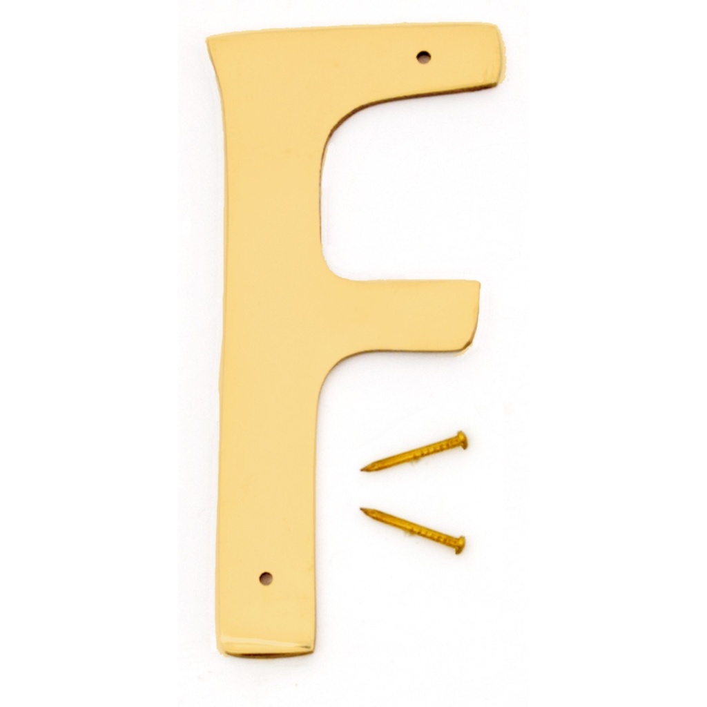 4IN DECORATIVE BRASS LTR F