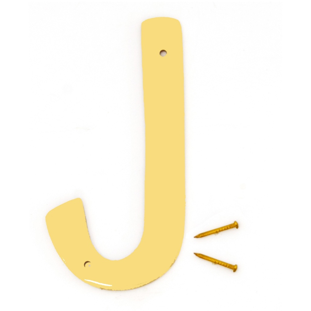 4IN DECORATIVE BRASS LTR J