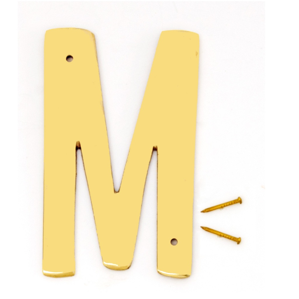 4IN DECORATIVE BRASS LTR M