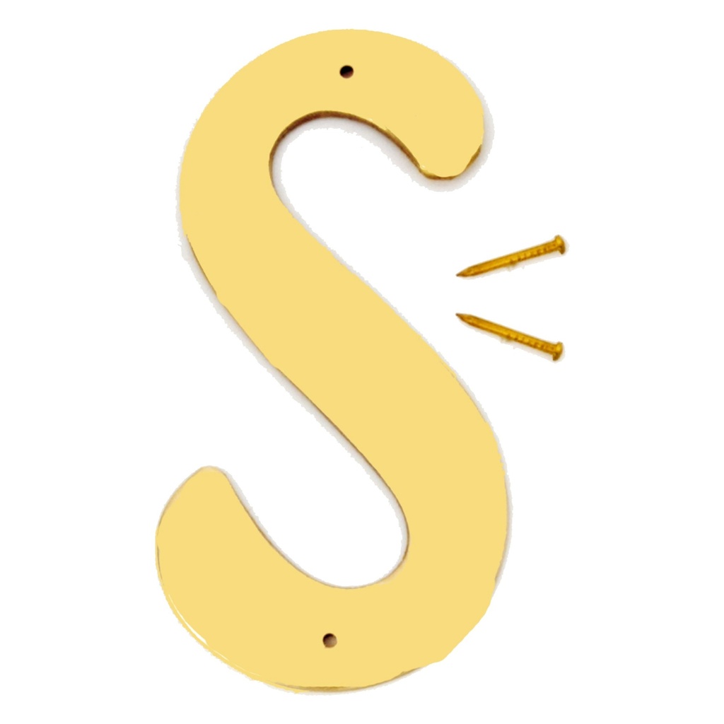 4IN DECORATIVE BRASS LTR S