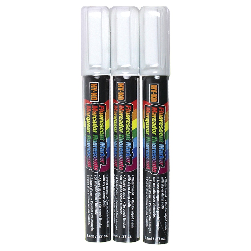 [MFA40620] FLUORESCENT MKRS-3 PK/WH