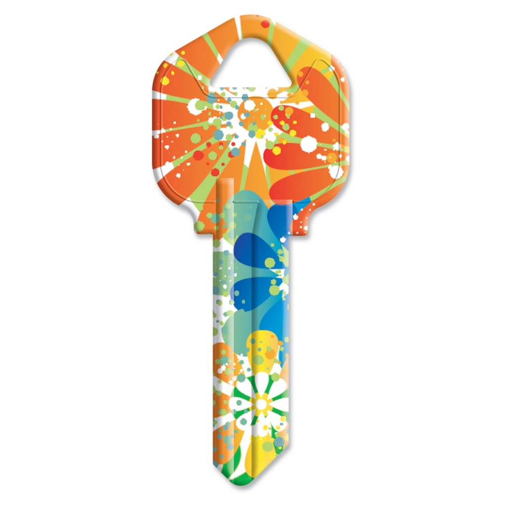 KW1-14 KEYBLANK-ORANGE SPLASH