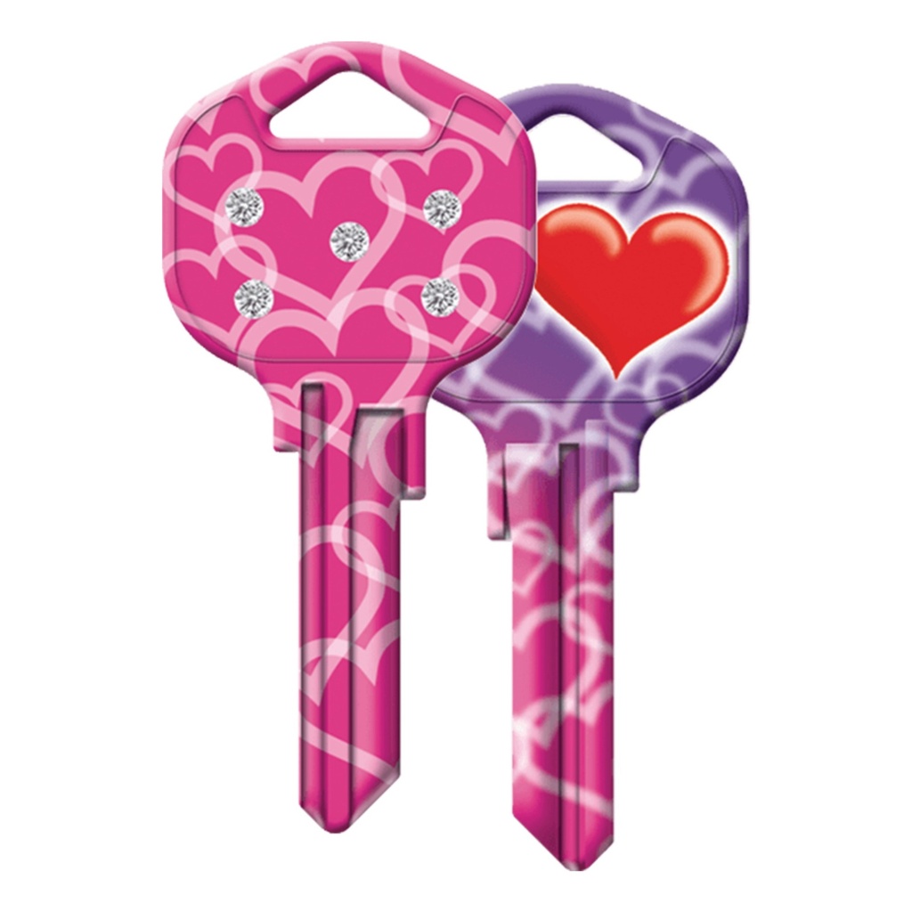 KW1-HTS KEYBLK BLING HEARTS