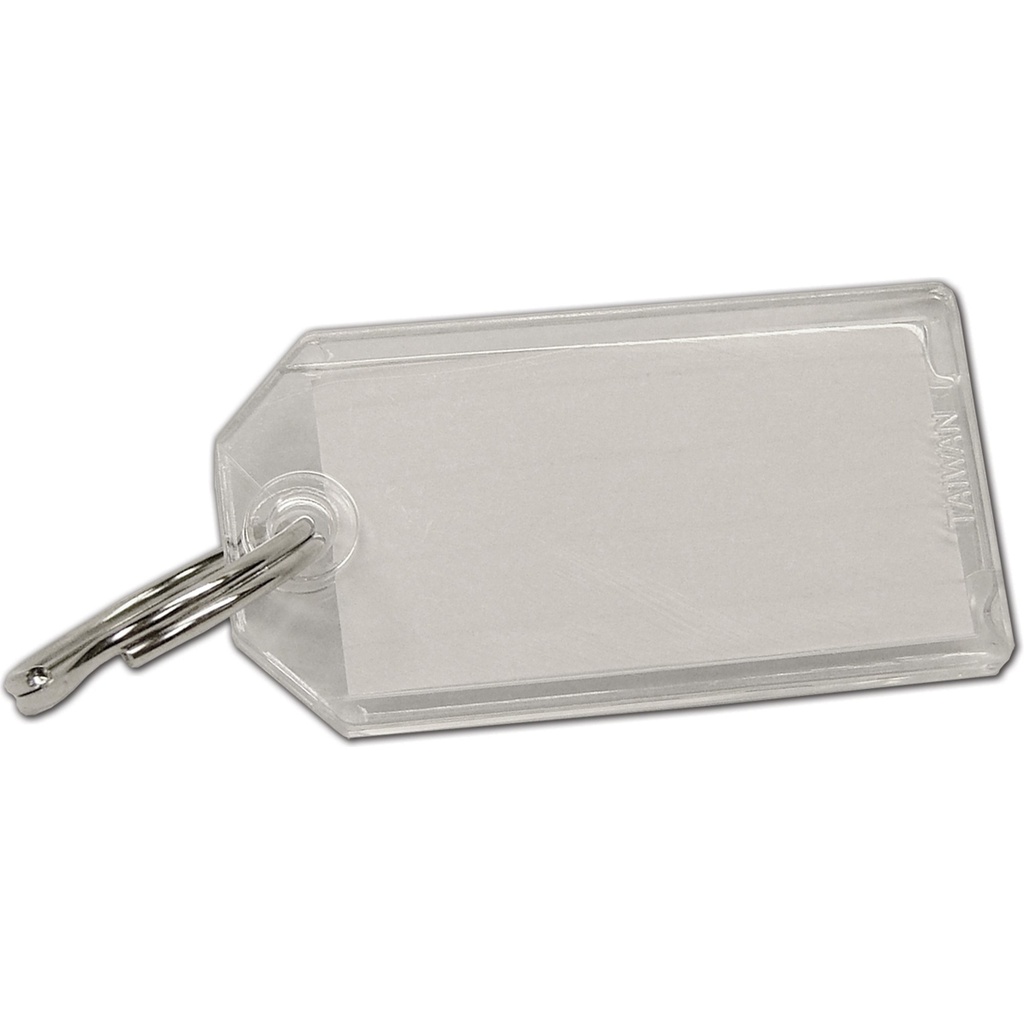 [MFA75029] CLEAR KEY TAG W/SPLIT RING-BLK