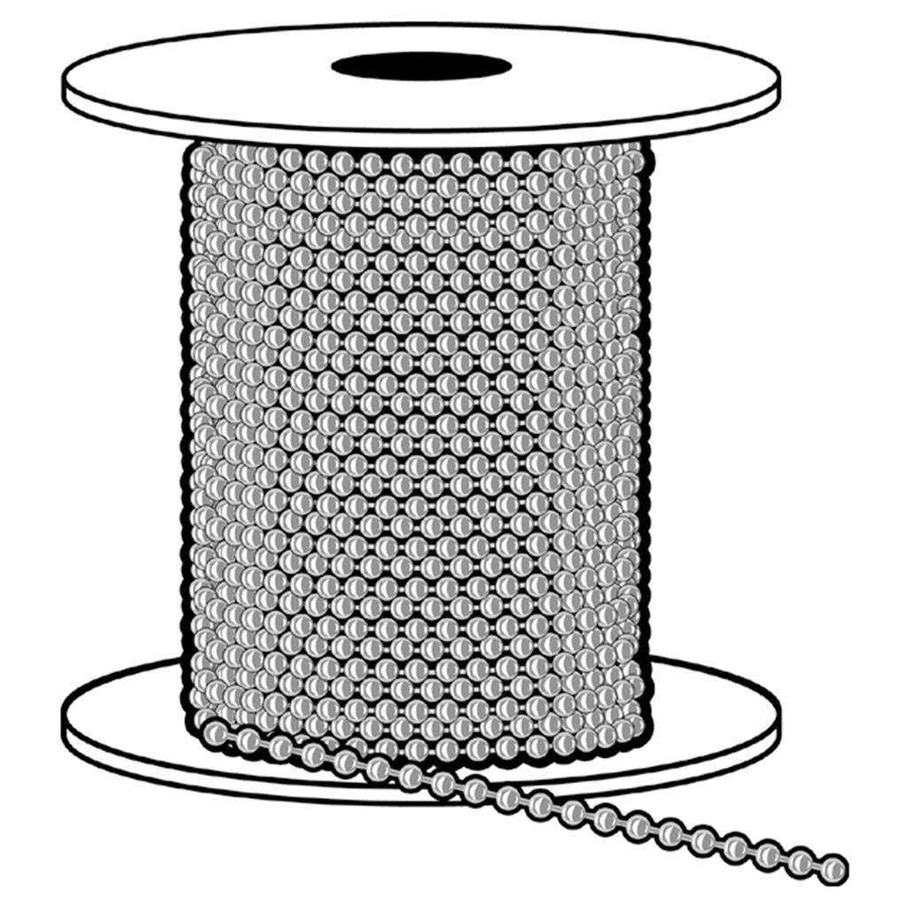 [MFA75090] #3 ALUM BEADED CHAIN - 100 FT