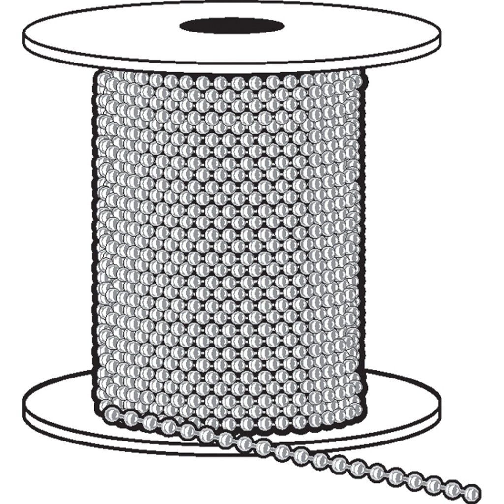 [MFA75092] #6 NKL-PLTD BEADED CHAIN-100FT