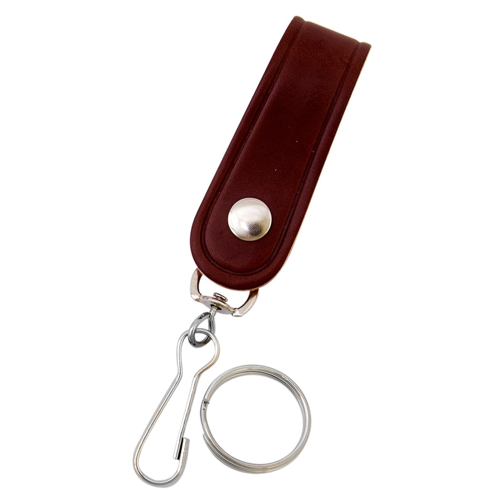 SNAPON LEATHR KEY STRAP-MTLCLP