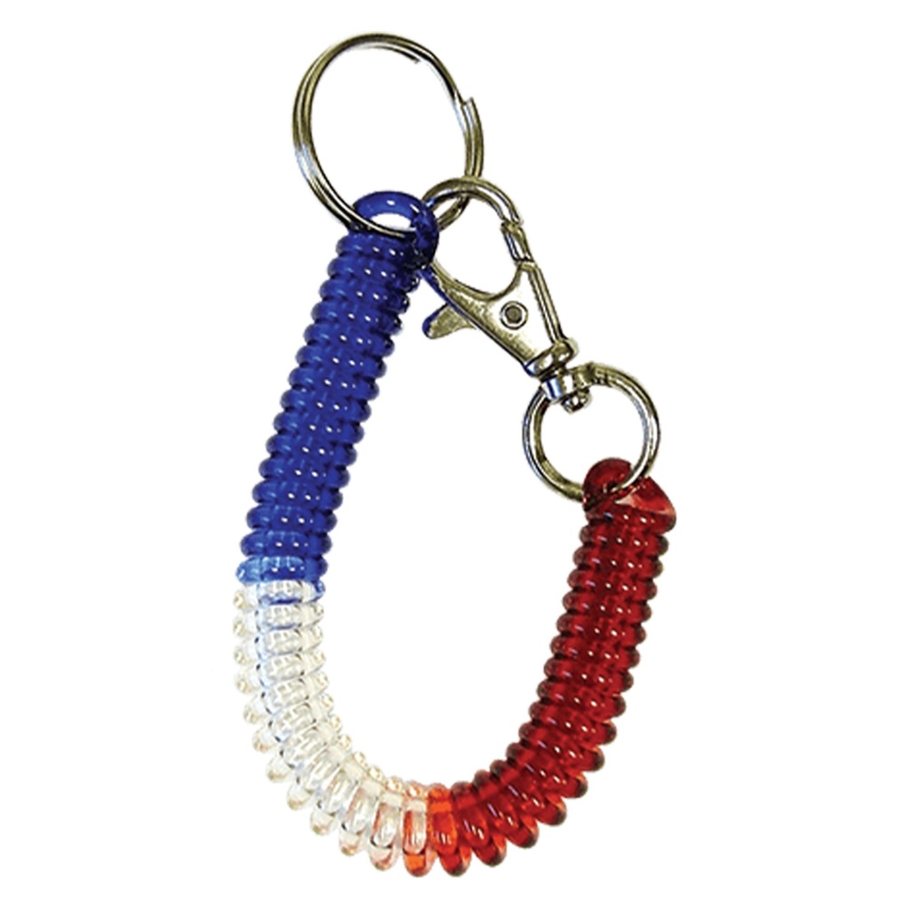 [MFA75239] RED/BLUE COILED KEY RING W/CLP