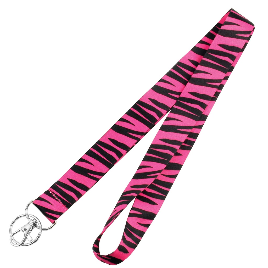 [MFA75280] 1IN W PINK/BLACK ZEBRA LANYARD