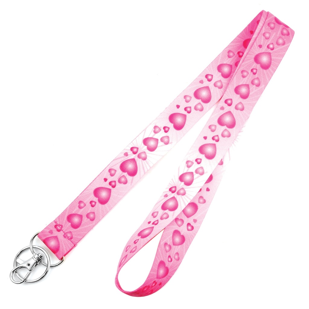 1IN W PINK HEARTS LANYARD