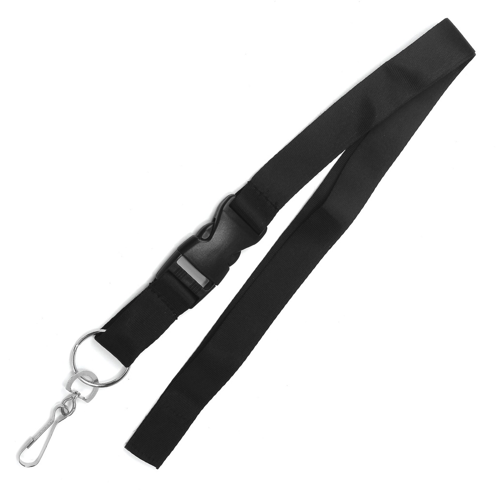 [MFA75288] HD SOLID BLACK LANYARD