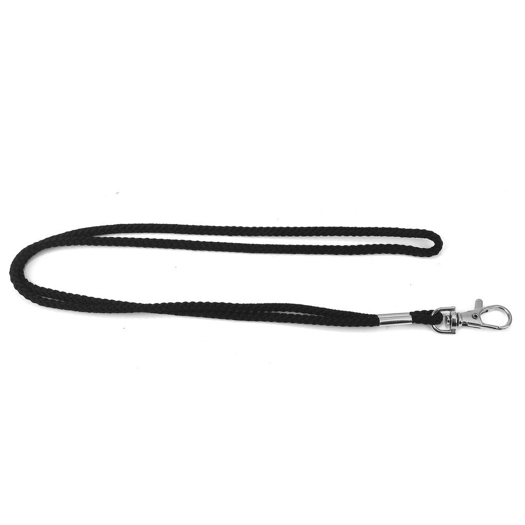 [MFA75289] SOLID BLACK ROPE LANYARD