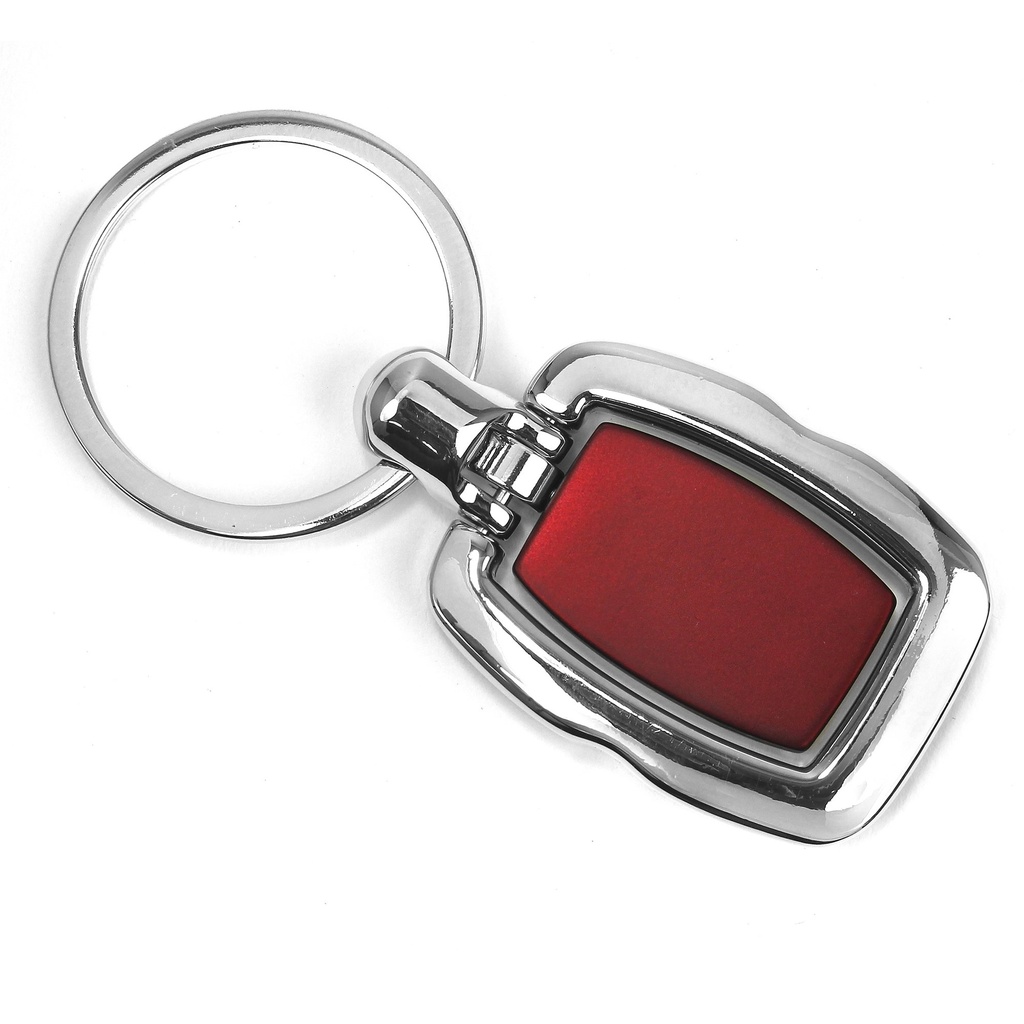 2-TONE SILVER/RED KEY RING