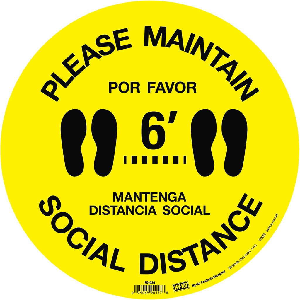[MFA90157] FLOOR DECAL CIR SOCIAL DIST