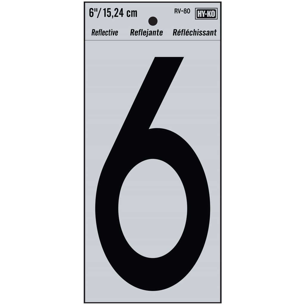 [MFB00592] 6IN REFLECTIVE NBR 6