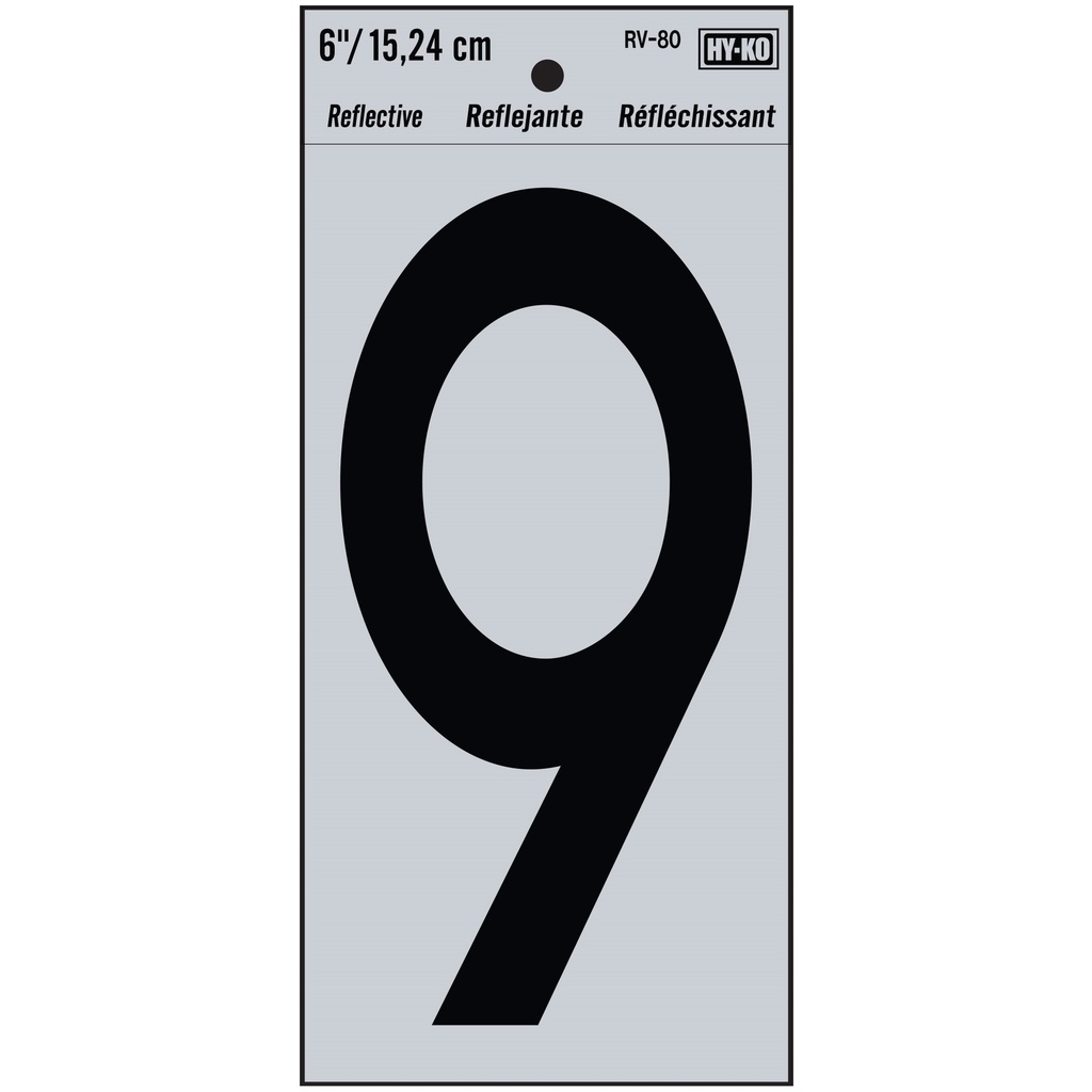 [MFB00595] 6IN REFLECTIVE NBR 9