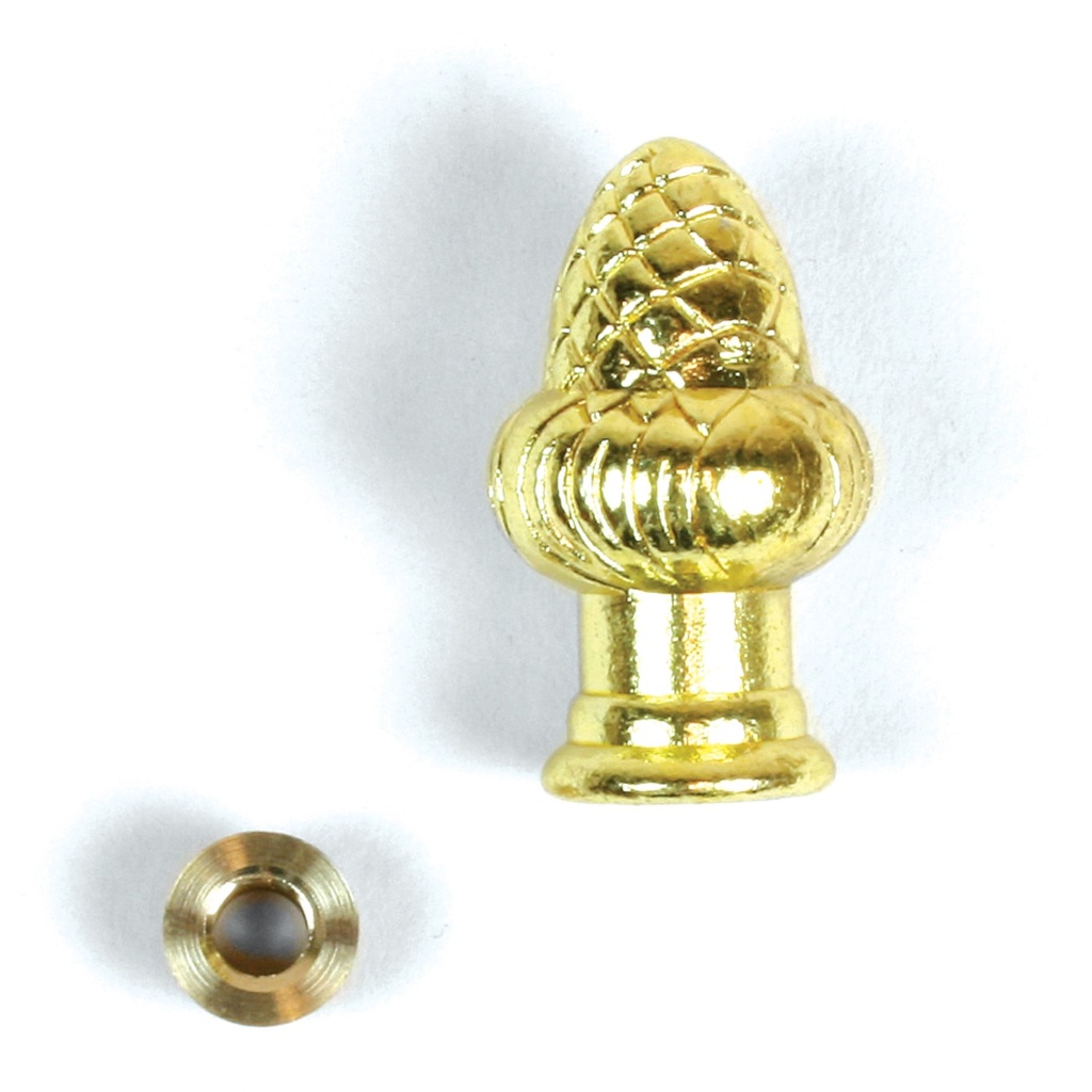 FINIAL ACORN W/REDUCER BRASS F