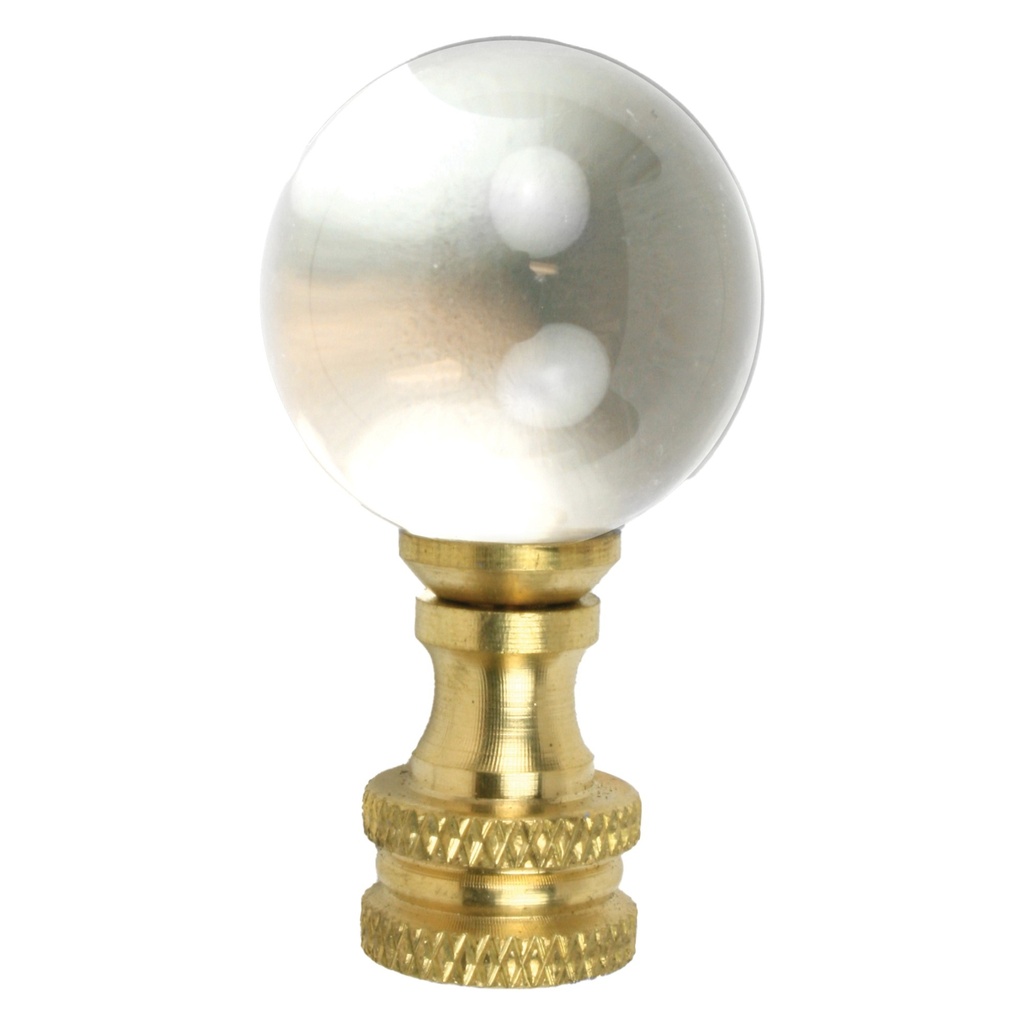 FINIAL GLASS BALL BRASS FIN B