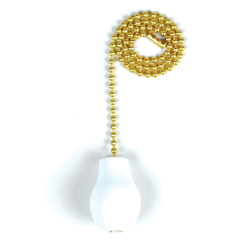 PULL CHAINWHITE WOODEN KNOB W/
