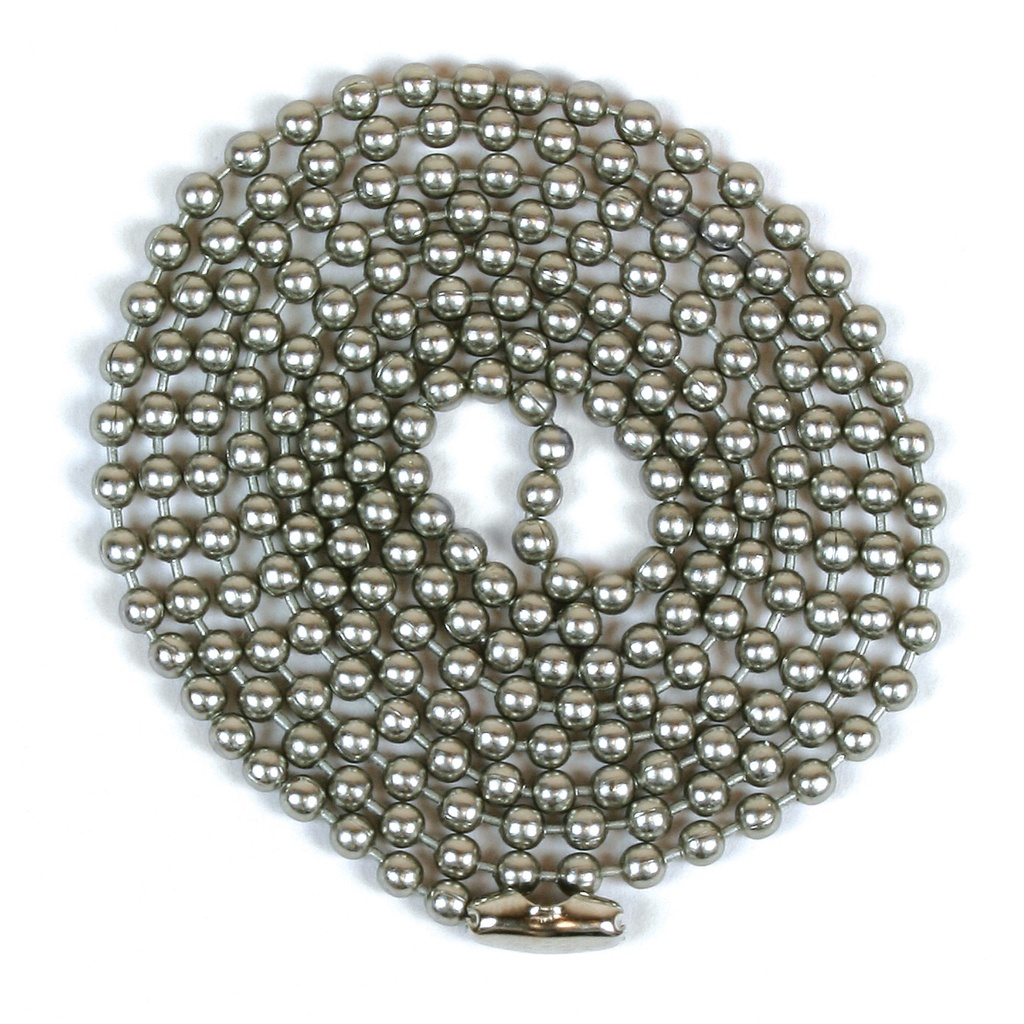 [MFC60324] BEADED CHAIN#6 PEWTER3' W/CON