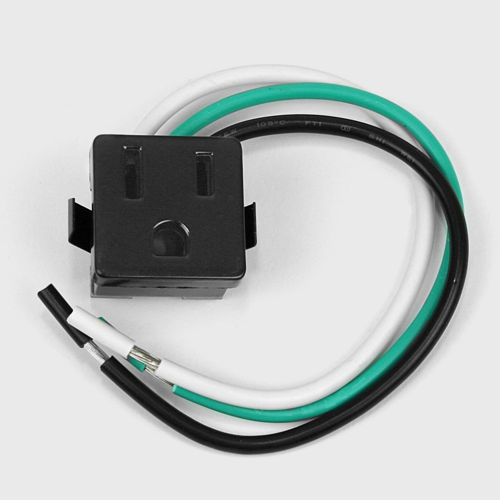 OUTLET 3 PRONG BLACK 3 WIRE LEA