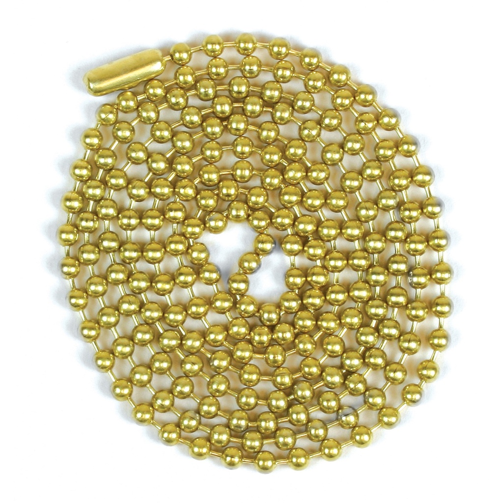 [MFC94993] BEADED CHAIN#6 BRASS3' W/CONN